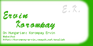 ervin korompay business card